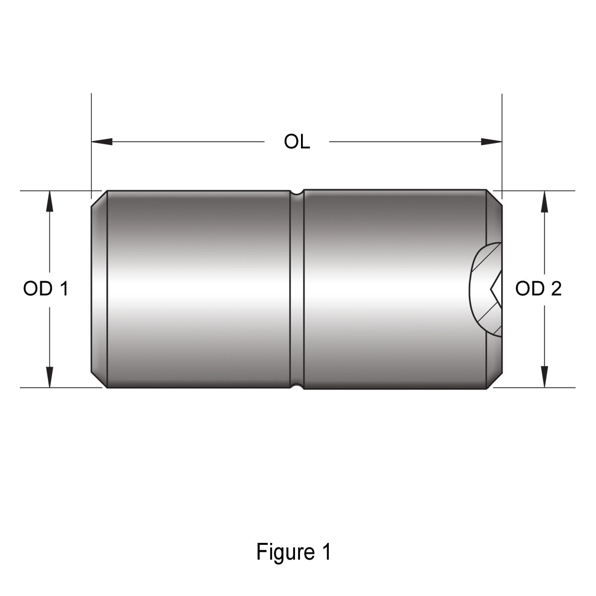 Dowel, Cone, Oversize, H.T. Steel, 0.250" OD