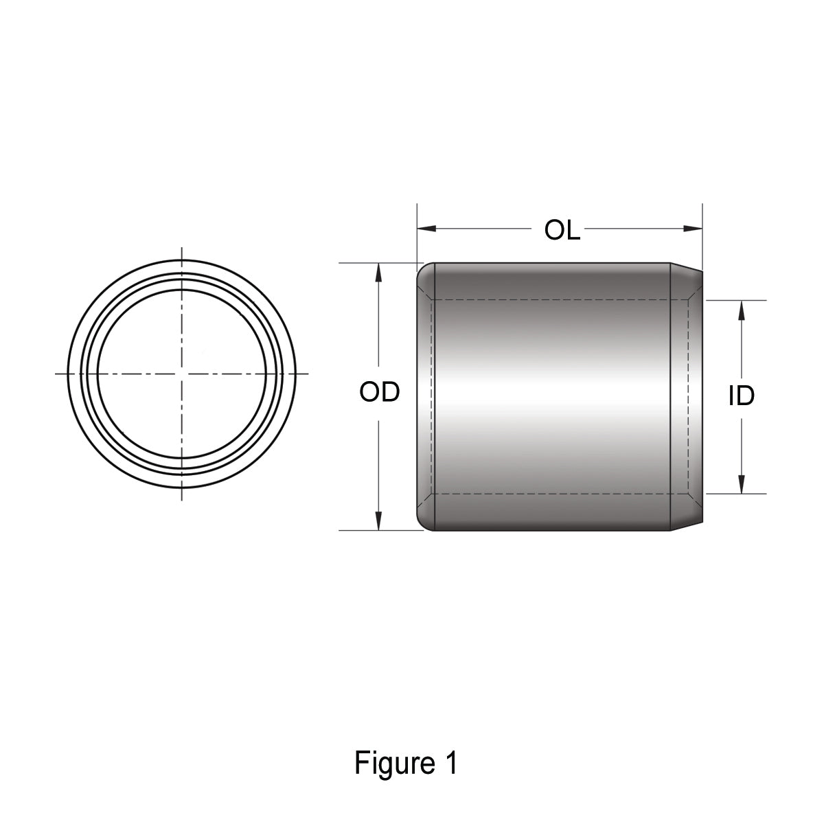 Cylinder Dowel, Steel, 0.375" OD
