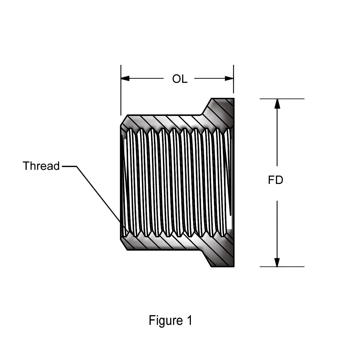 Nut (Cylinder Stud), HT Steel, M8 x 1.25 Thread, Honda®, CB™ 750 SOHC, 1969-1978