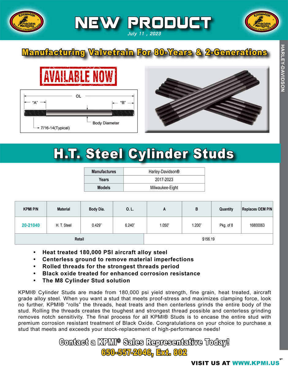 H.T.  Steel Cylinder Stud Flyer for HD® M8™ 2017-2023