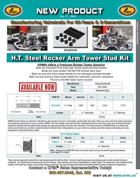 H.T.  Steel Rocker Arm Tower Stud Kit Flyer for HD® M8™ 2017-2023