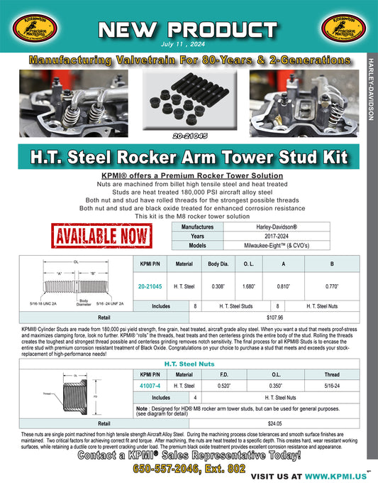 H.T.  Steel Rocker Arm Tower Stud Kit Flyer for HD® M8™ (& CVO’s) 2017-2024