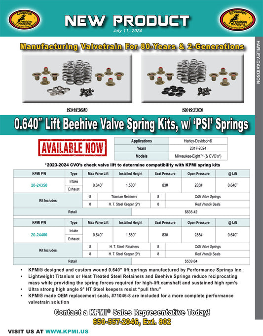 High 0.640" Lift_ Beehive Spring Kit for HD® M8™ (& CVO’s) 2017-2024