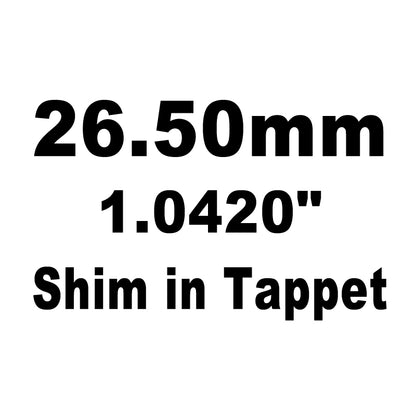 Tappet, Shim in Tappet, HT Steel, 26.50mm OD, Various Applications